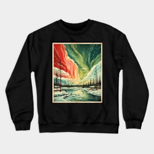 Yellowknife Canada Aurora Borealis Vintage Poster Tourism Art Crewneck Sweatshirt